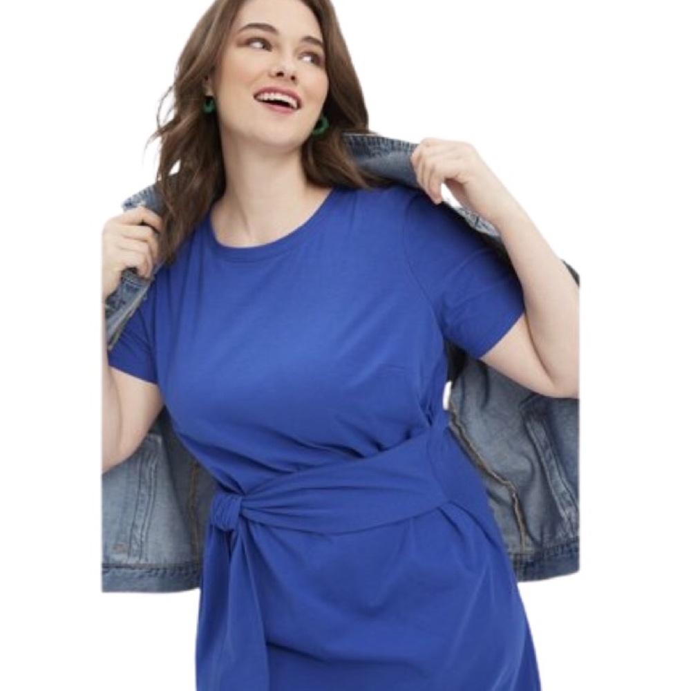 Terra & Sky Women’s Plus Size Tie Waist Dress